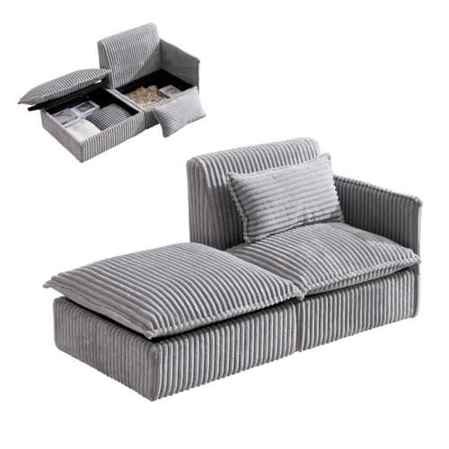 ソファー ソファーカウチ 2P 二人掛けソファ 収納付き オードマン付き ふわふ