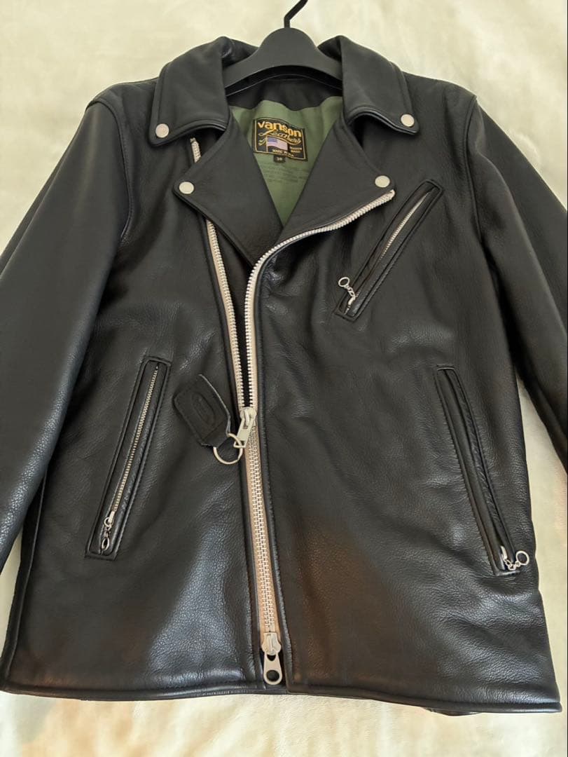 VANSON×ナノユニバース ダブル ライダースジャケット　38サイズ　ブラック