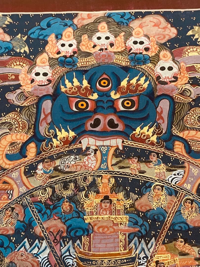 チベット密教 手描き曼荼羅（マンダラ）タンカ【新品・一点物】肉筆画 D2