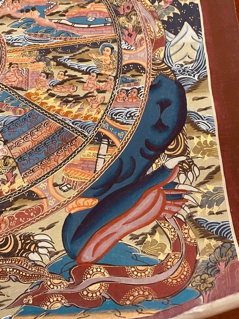 チベット密教 手描き曼荼羅（マンダラ）タンカ【新品・一点物】肉筆画 D2