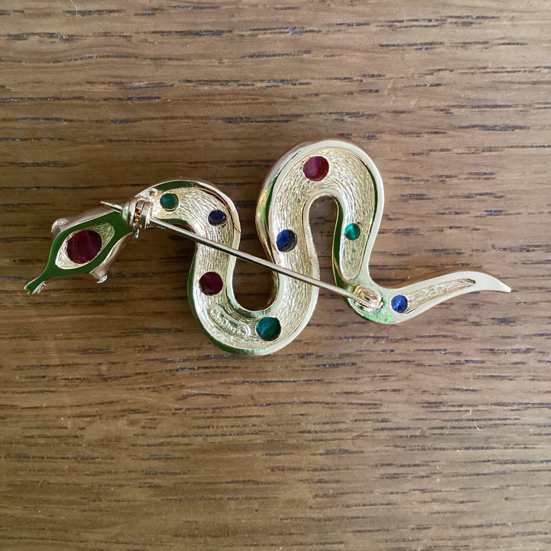 クリスチャン・ディオール　Christian Dior ブローチ　スネーク　蛇