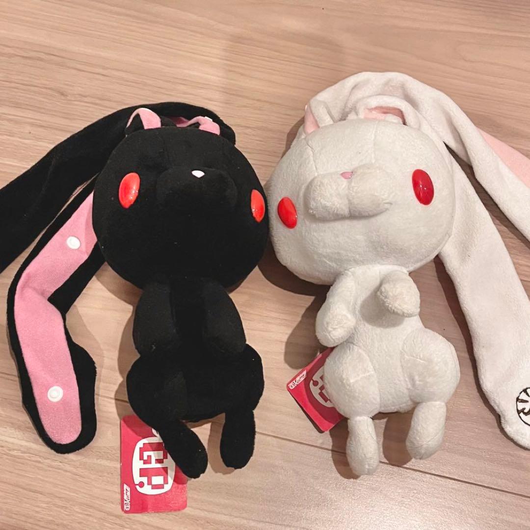 チャックスGP 汎用うさぎ ぬいぐるみポーチ ブラック＆ホワイト タグ付き