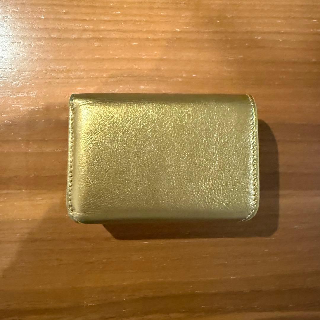 BALENCIAGA ゴールド三つ折り財布