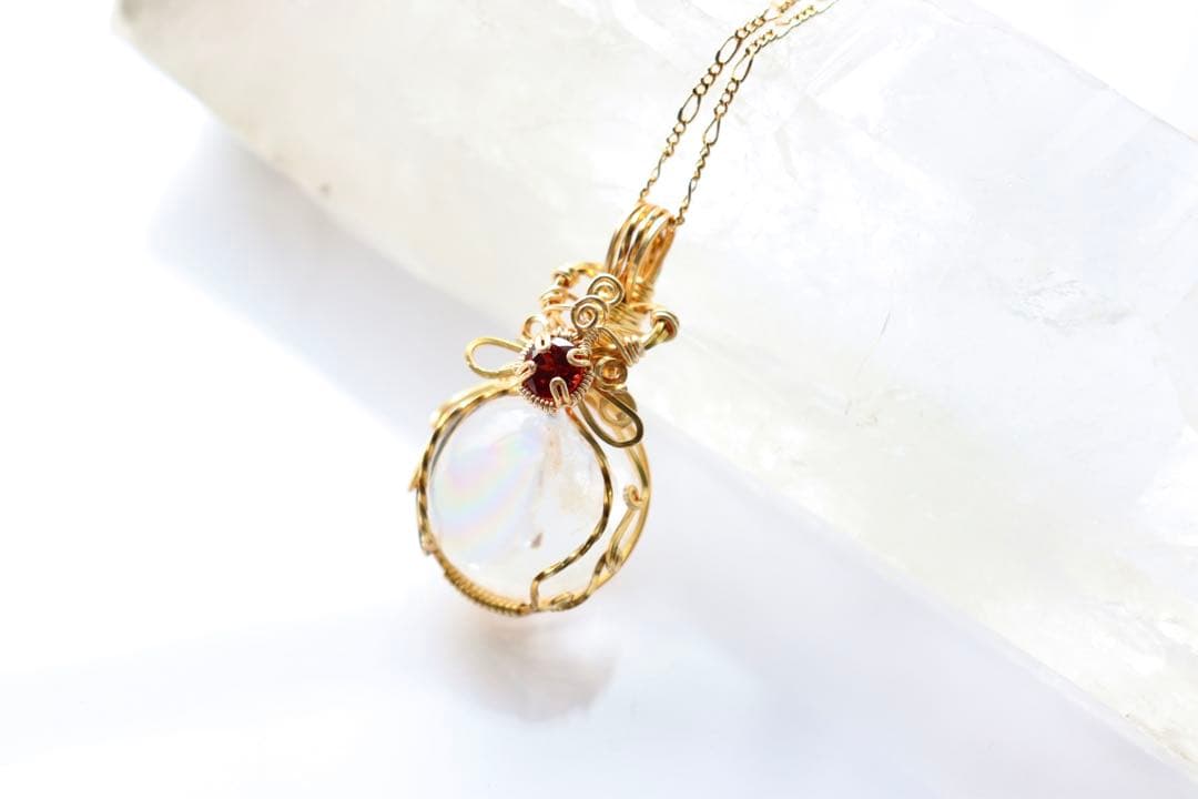 まこページ︎︎⟡アイリスクォーツ/ワイヤージュエリーネックレス︎︎⟡オーダー￼