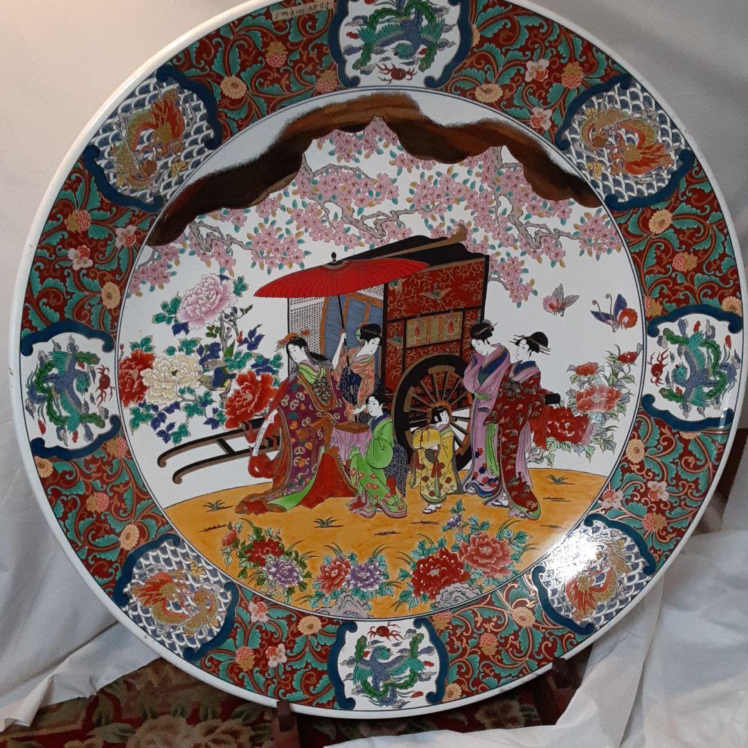 陶器　大きな赤絵の皿