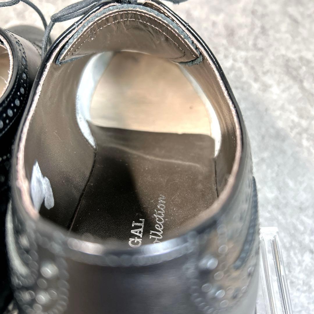 未使用級【REGAL】ビジネスシューズ/V083/メダリオン/ウイングチップ/黒