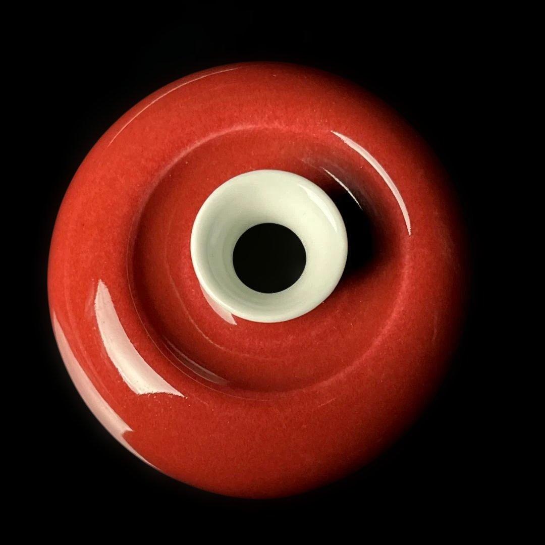 唐物 辰砂蘋果尊 大清康煕年製 款 文房四宝 水洗 中国美術 古玩 SH56