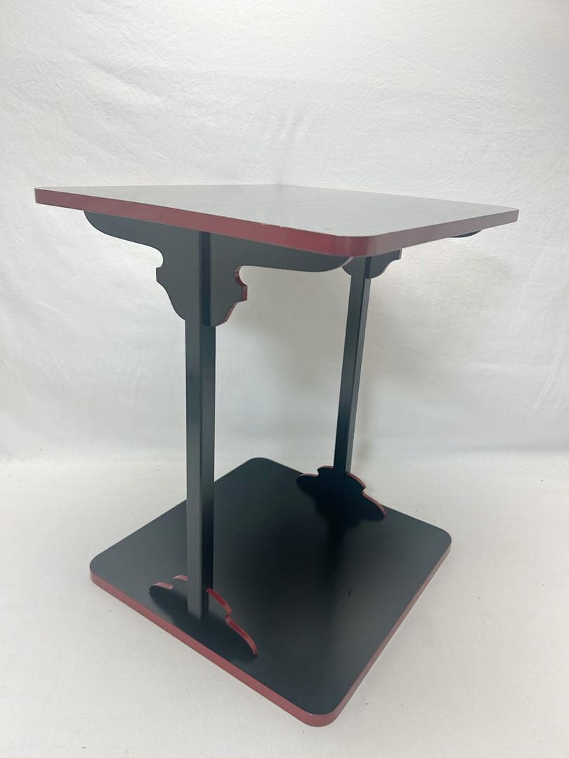 美品 茶道具 平悠棚 鵬雲斎好写 桐爪紅 柿合塗 組み立式 元箱