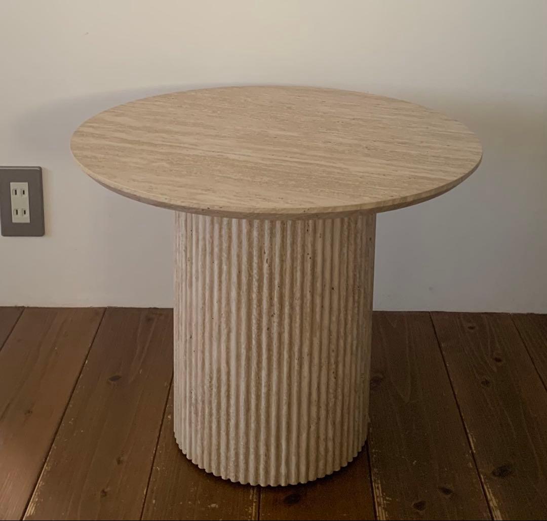 LOWYA トラバーチン柄ネストテーブル リビングテーブル（小）