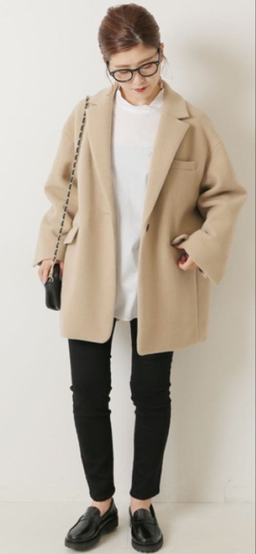 Spick & Span W/Nyモッサジャケットライクコート 38