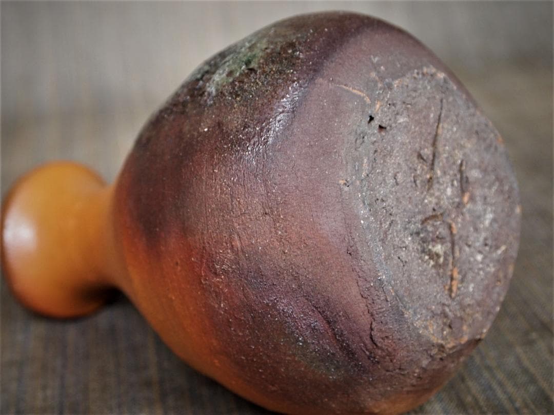 希少作★森岡成好★とくり（南蛮窯変徳利）★共箱★緋色