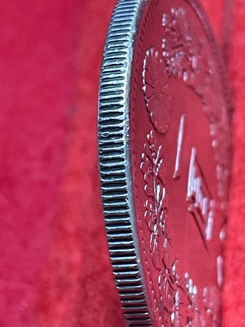 No.0728 古銭 近代銭　新1円銭銀貨 大型 明治19年 前期　本物