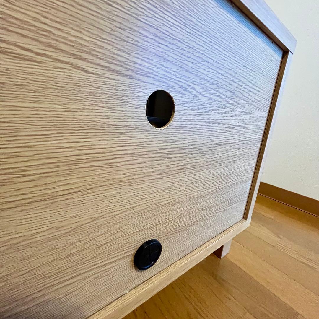 無印良品 オーク材 AVボード テレビ台 幅110cm 引き出し付き ナチュラル