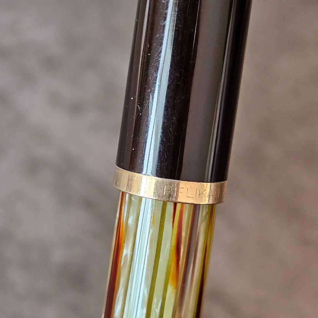 ペリカン万年筆400ヴィンテージ14金 茶縞