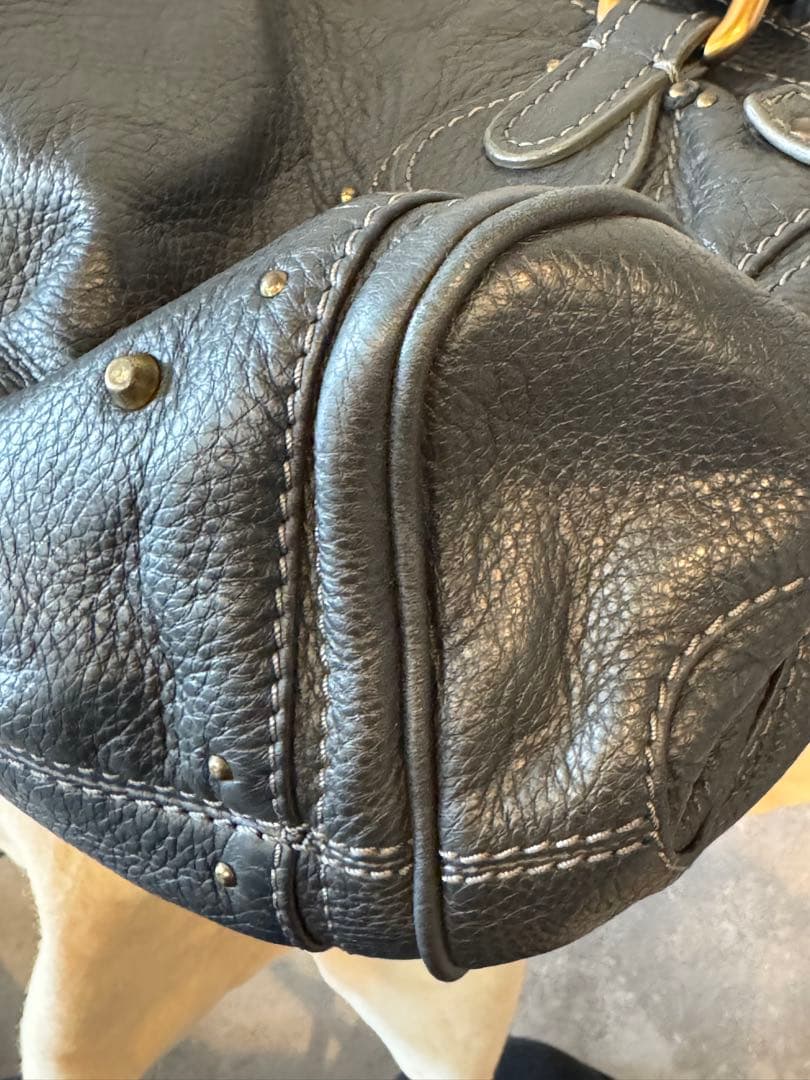 クロエ パディントン ハンドバッグ レザー　ダークグレー