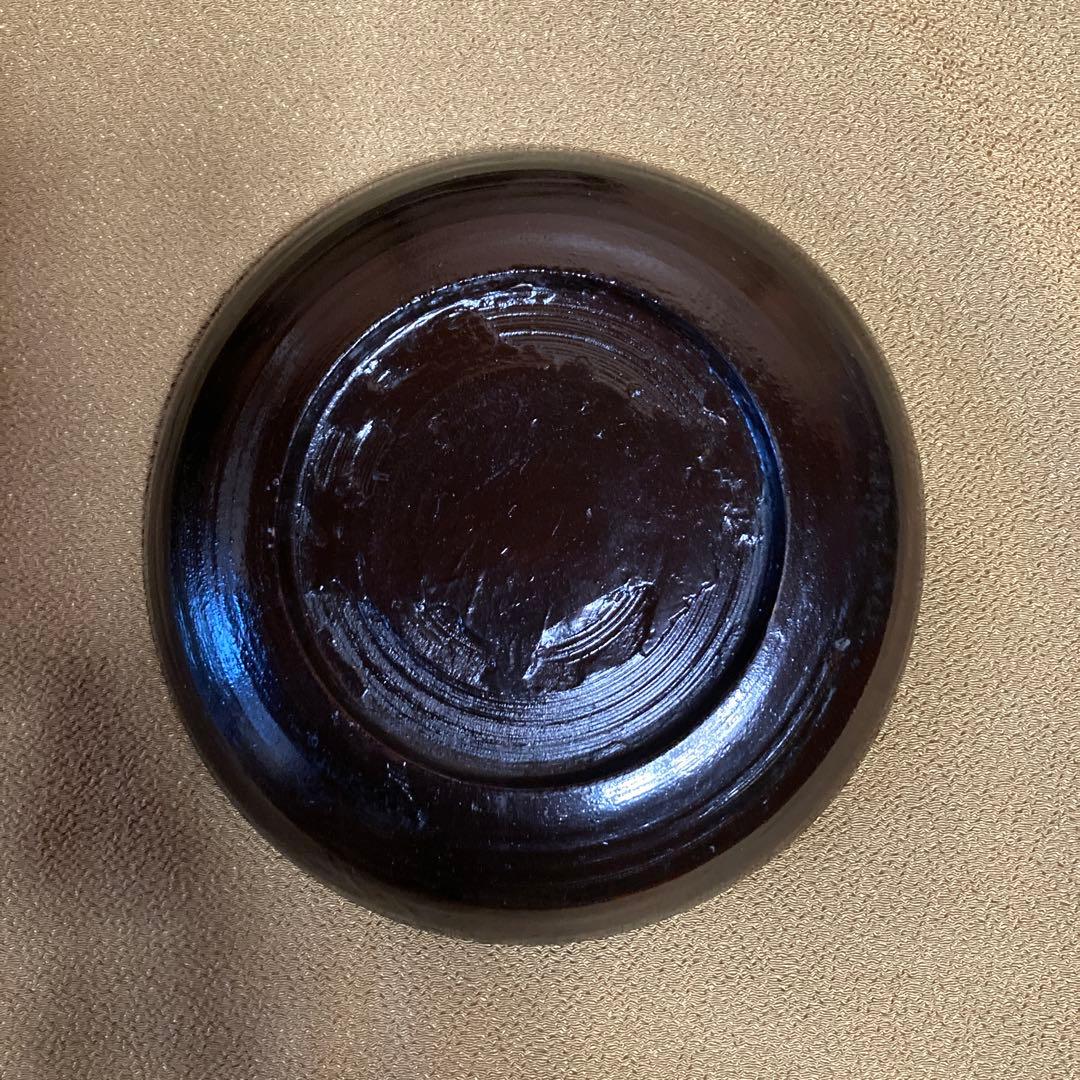 時代 根来塗 盆 5点 民芸（根来 伊万里） 15×2.5cm 木箱入り