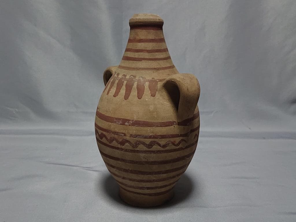 コレクター収集品　南米　プレ インカ文化　釉陶 双耳 水注