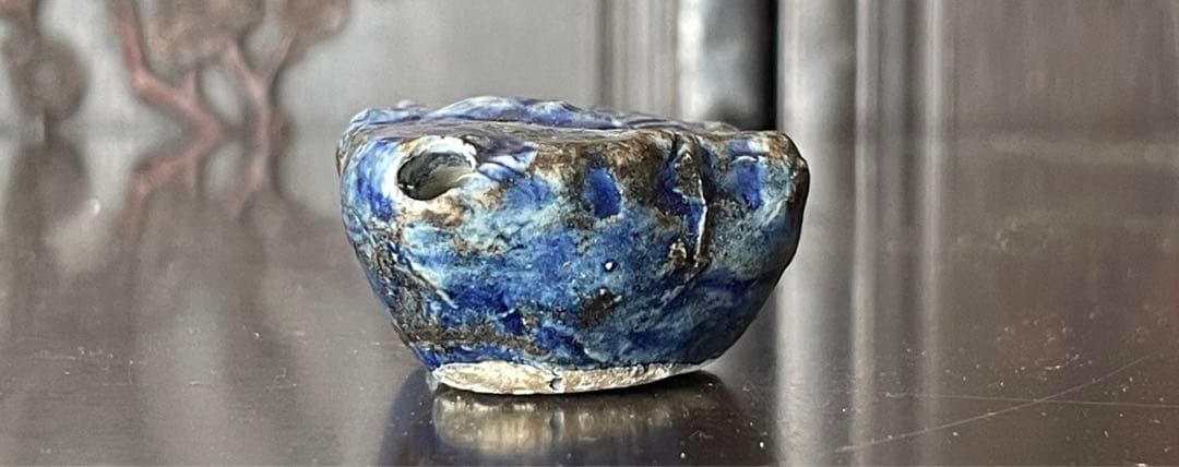 李朝　瑠璃釉　蝶形　水滴　文房具　書道具　李朝時代