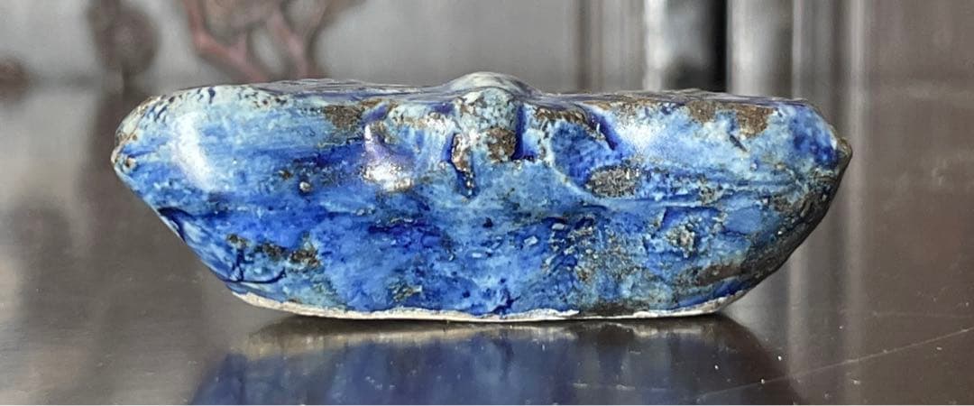 李朝　瑠璃釉　蝶形　水滴　文房具　書道具　李朝時代