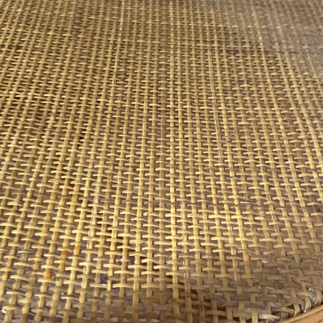 ヴィンテージラタン ガラス サイド テーブル ローテーブル