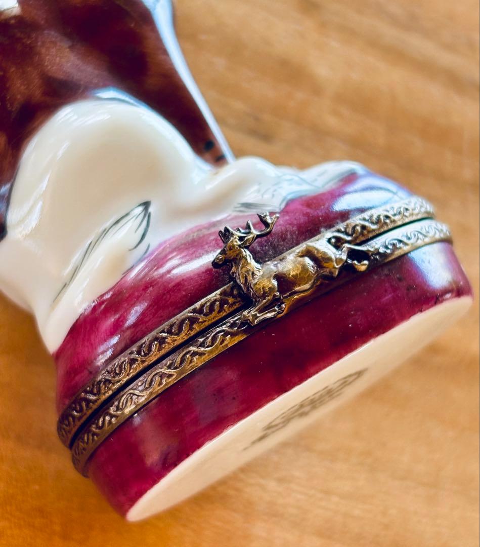 フランス リモージュ焼き ピルケース メガネの犬