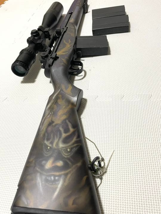 東京マルイm14 荒野行動スキン　紫鬼　動作確認済　多弾マガジン3本付　一点物