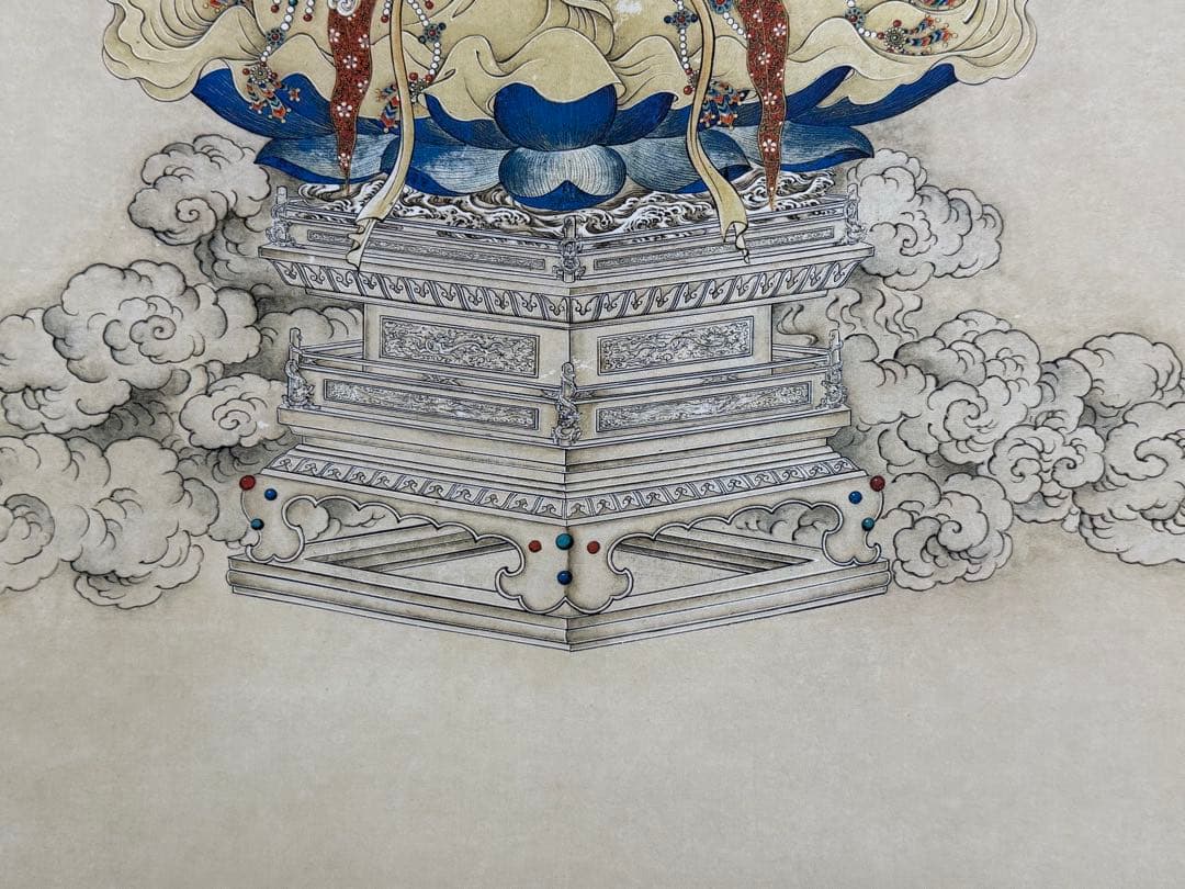 中国　清時代　丁観鵬　寶相観音圖　絹本　原色複製　◇検故宮博物館◇ 一鼎軒926