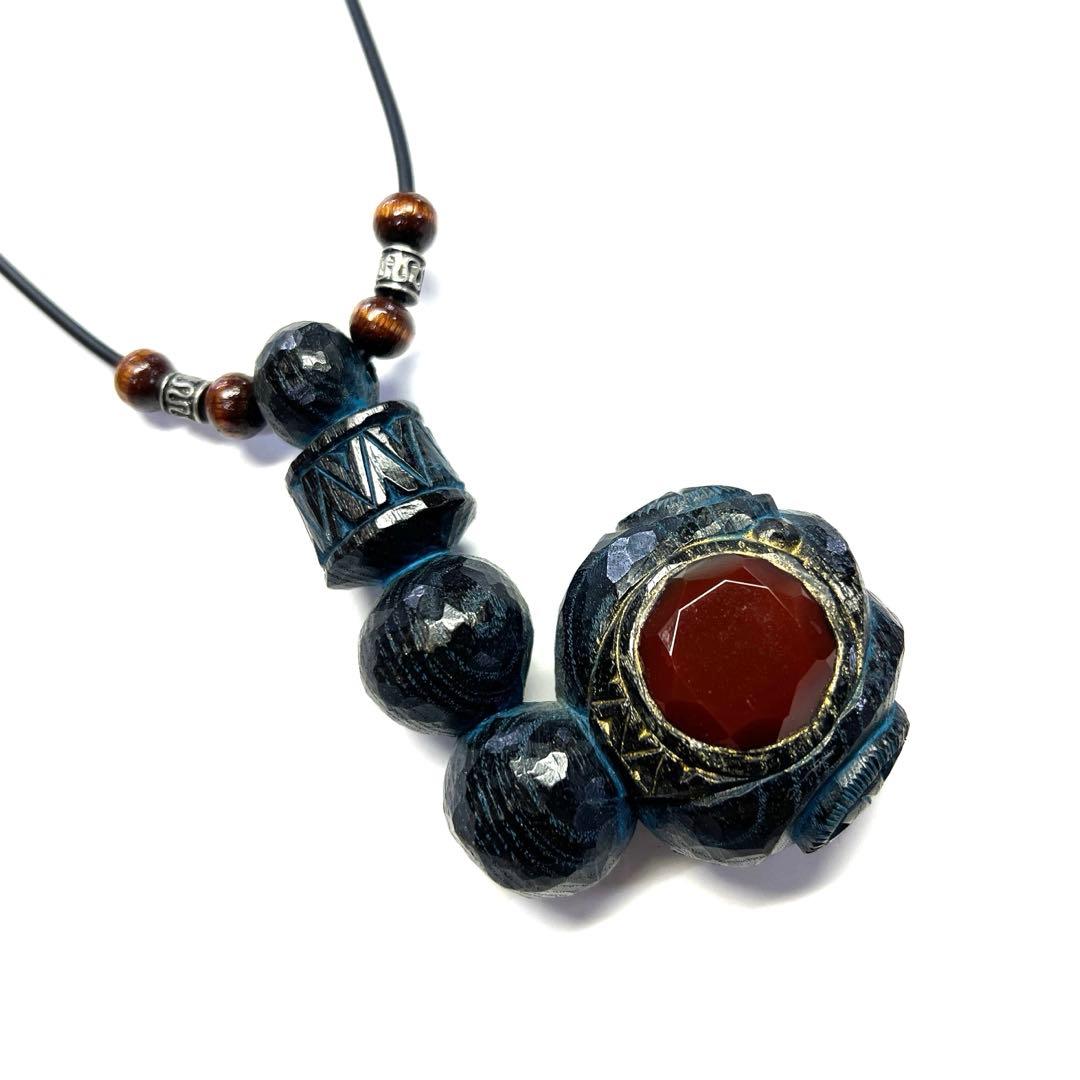 激レア　アイヌコタン　西田智三さん　天然石ペンダント　水晶　クリスタル　赤瑪瑙