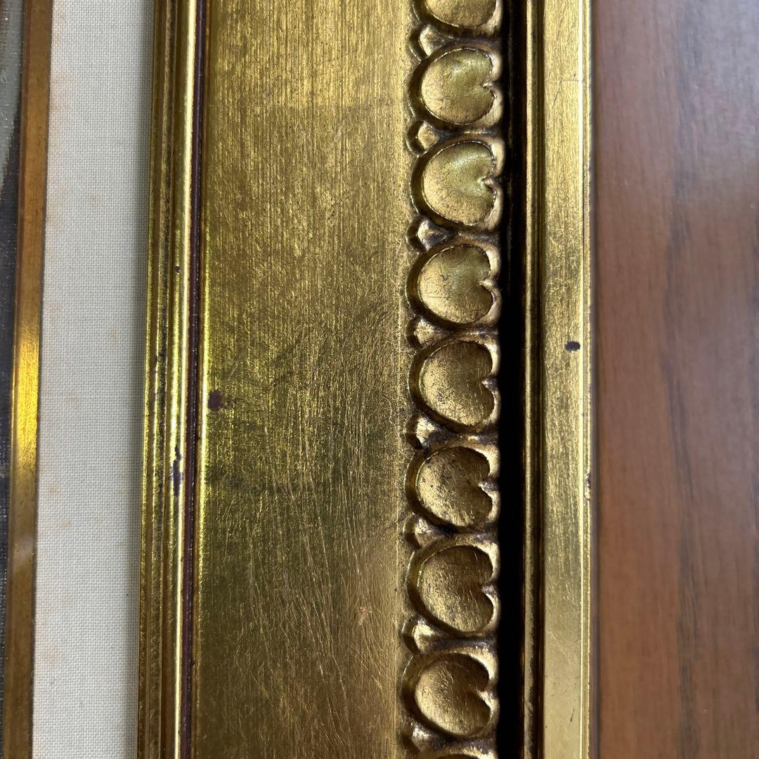 絵画　油彩画　少女　山岸正巳　「赤いカーデガン」