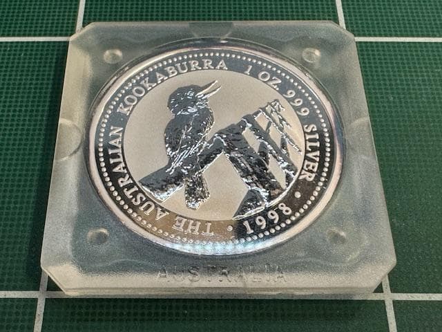 1998年　オーストラリア ワライカワセミ　1オンス銀貨　オリジナルケース付き