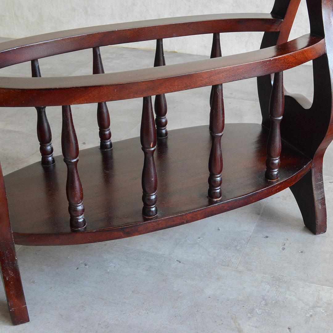 クラシック サイドテーブル オーバル マガジンラック ワインテーブル 雑誌収納