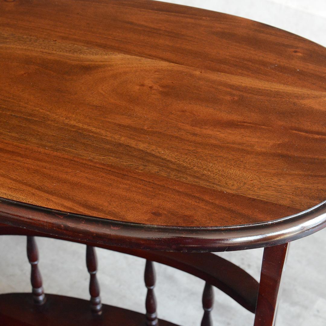 クラシック サイドテーブル オーバル マガジンラック ワインテーブル 雑誌収納