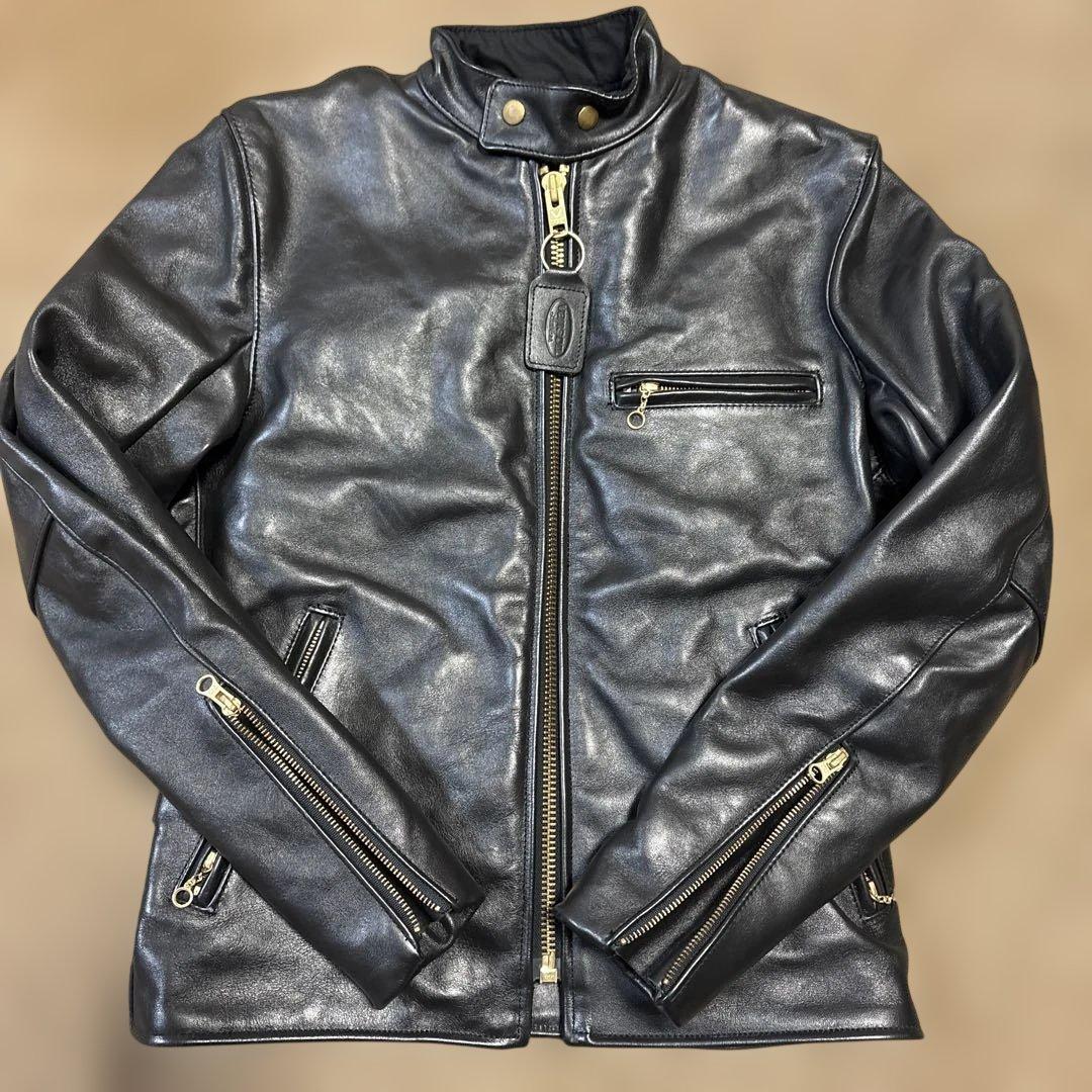 36inch 美品　バンソンB ブラック　レザー　シングルライダースジャケット
