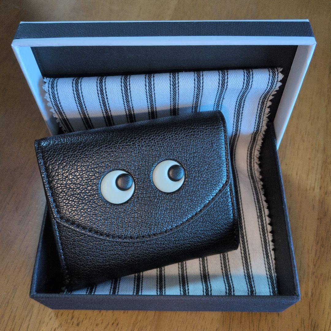 ANYA HINDMARCH ブラック三つ折り財布