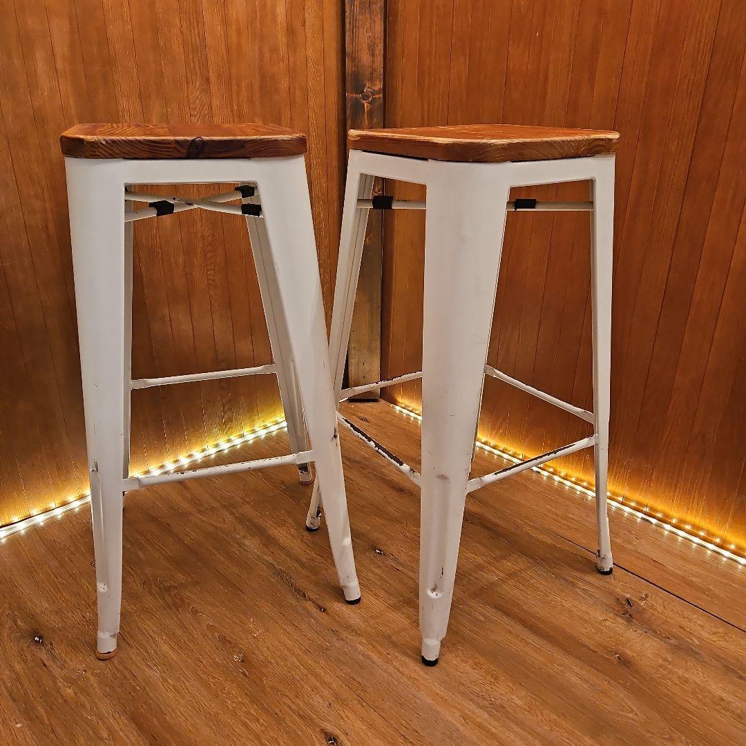 ２脚セット スタッキングスツール ヴィンテージスツール カウンターチェア