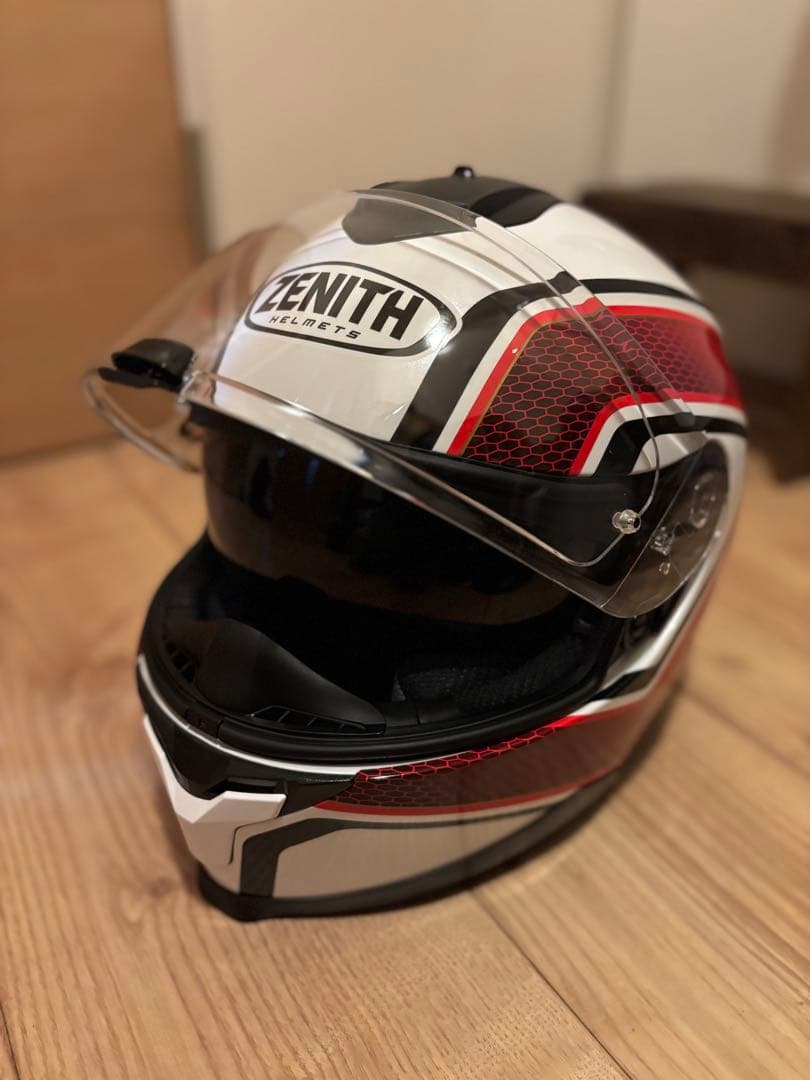 ZENITH フルフェイスヘルメット ホワイト/レッド　（Mサイズ）