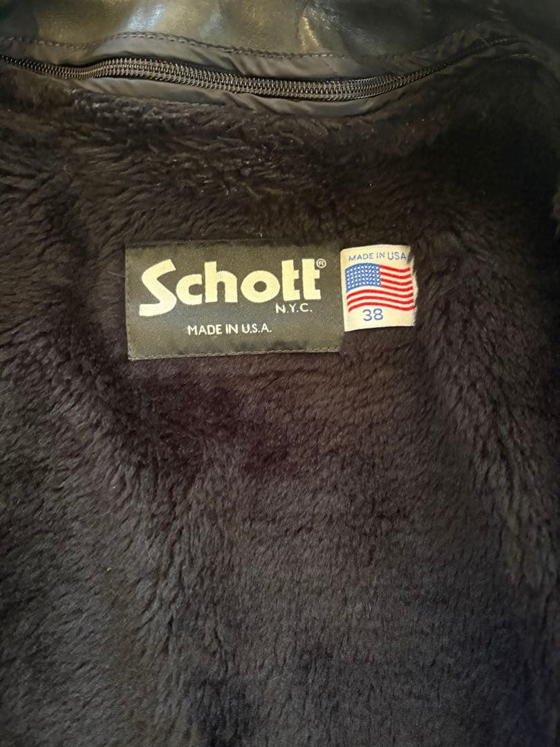 （美品）Schott ブラック シングルライダースジャケット641