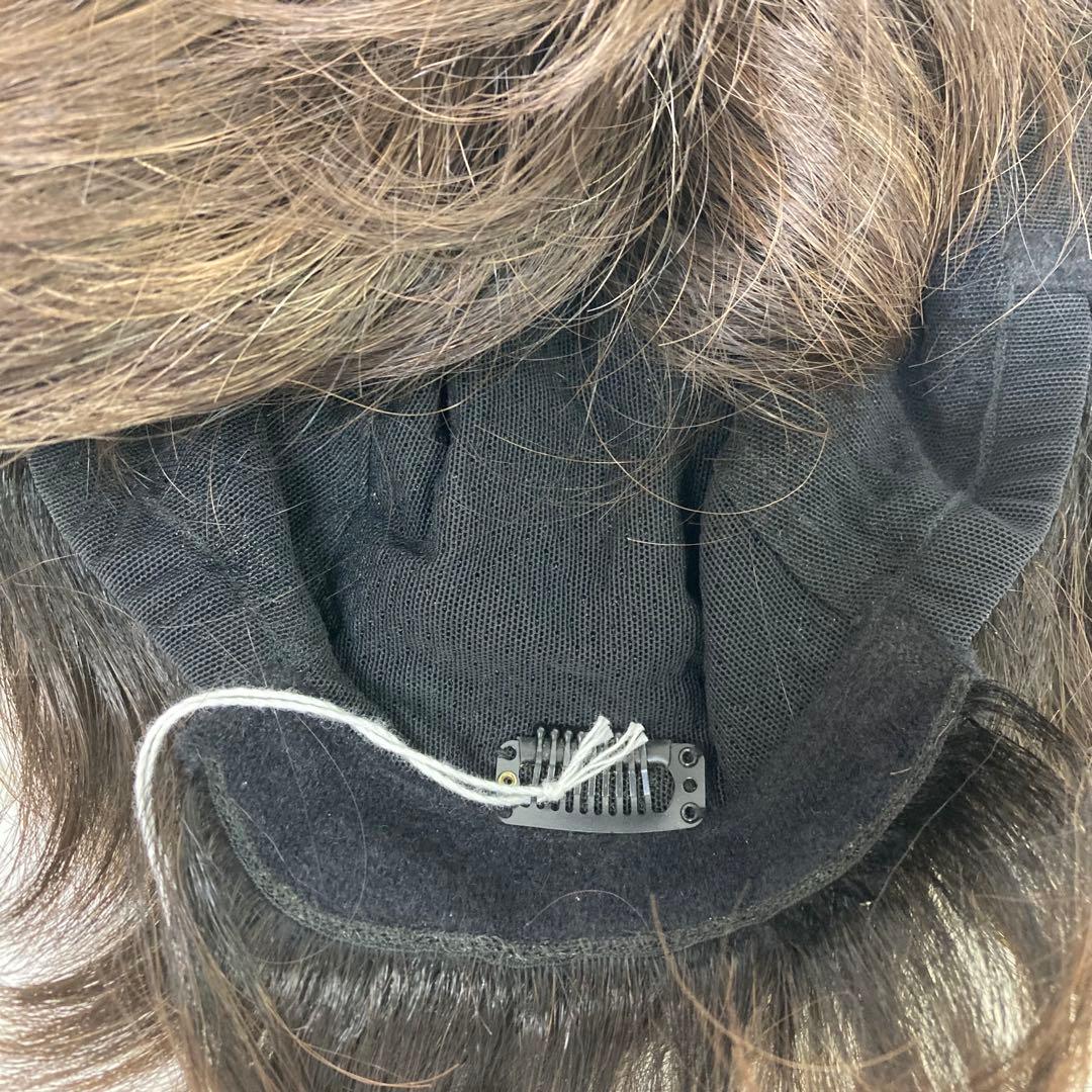 g514-28 フルウイッグ　ウィッグ　人毛ミックス　MIX 軽量　未使用