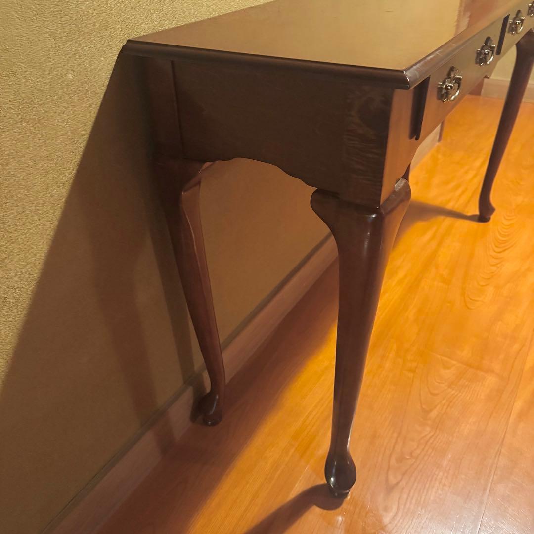 アンティーク　コンソールテーブル　引出し付き　猫脚