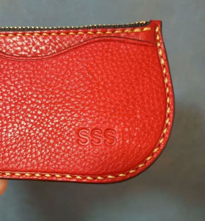 イタリアンレザー小銭入れケース 小物入れ ヌメ革本革 ハンドメイド手縫い