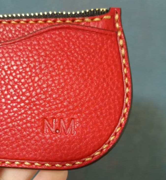 イタリアンレザー小銭入れケース 小物入れ ヌメ革本革 ハンドメイド手縫い