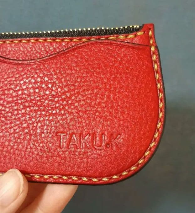 イタリアンレザー小銭入れケース 小物入れ ヌメ革本革 ハンドメイド手縫い