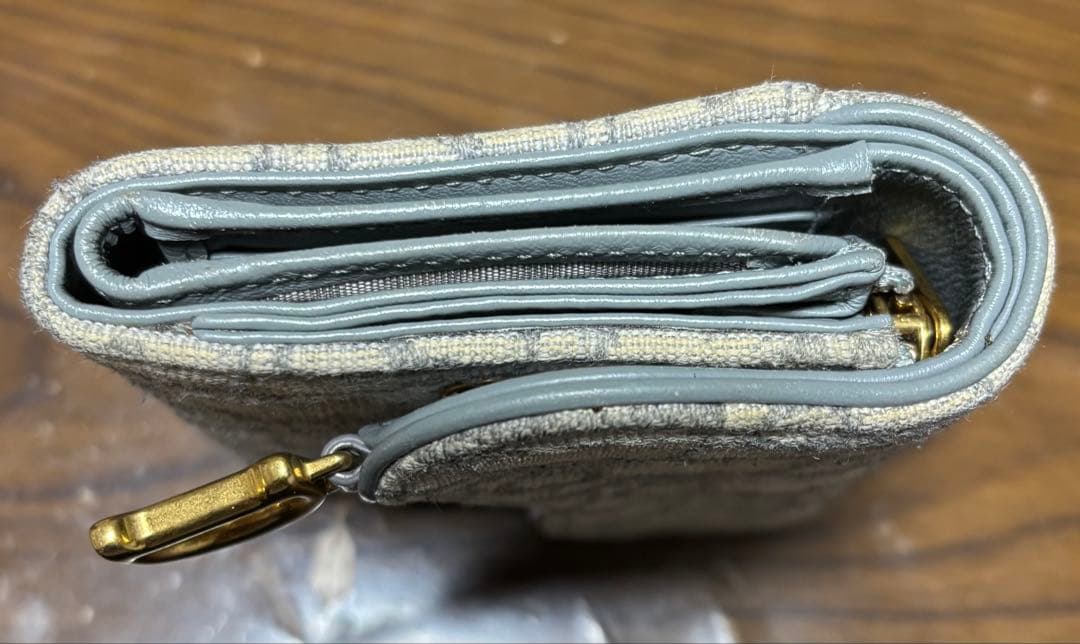 クリスチャンディオール トロッター 三つ折り財布 オブリーク サドル Dチャーム
