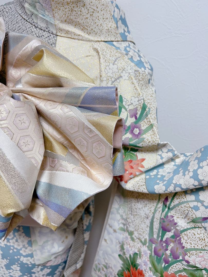 美品　振袖　フルセット　桜花柄振袖 豪華　金刺繍　着物