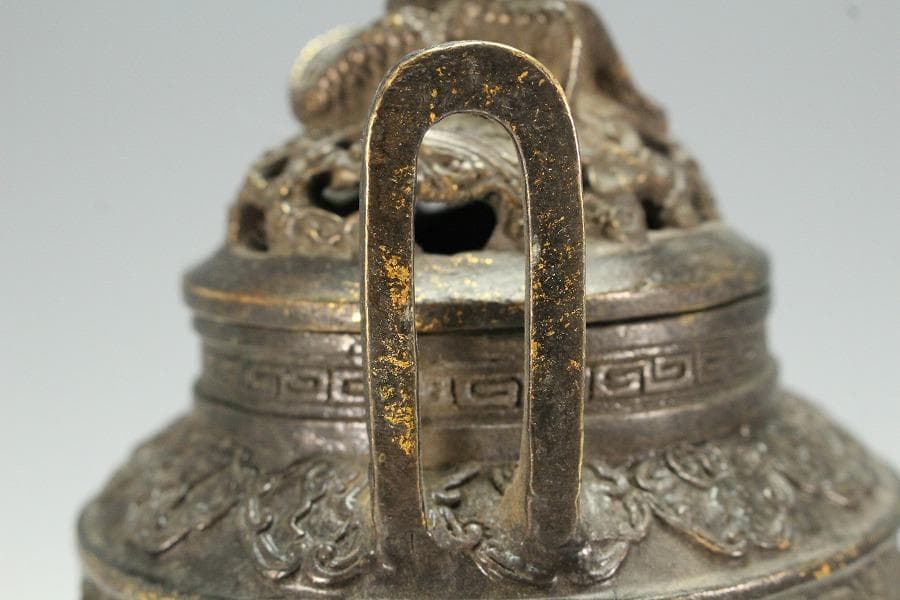 古銅 鬼持ち香炉 仏教美術(K-LC969)