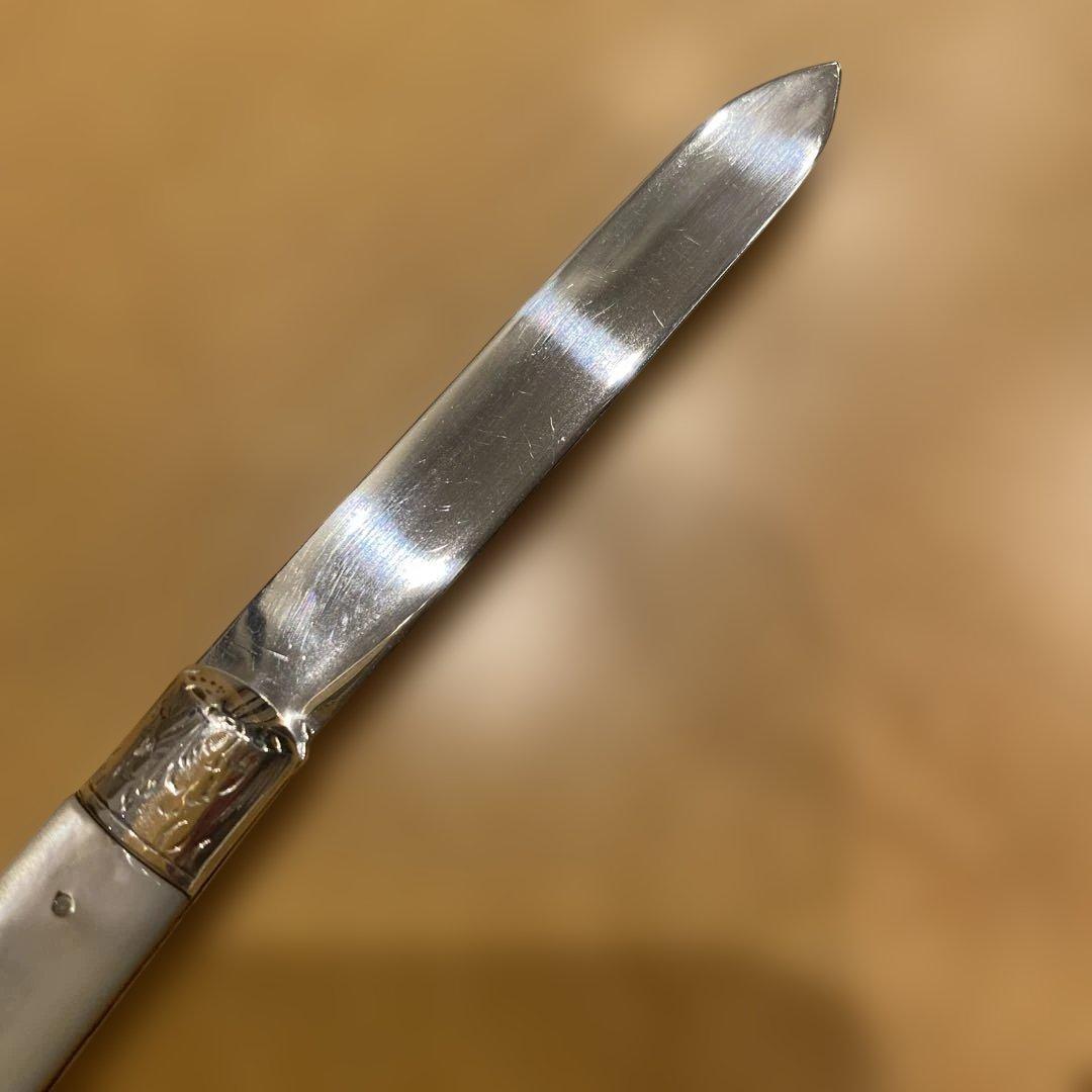 【シェフィールド・ナイフ、高級銀製フルーツナイフ（J.Y.C製）】アンティーク