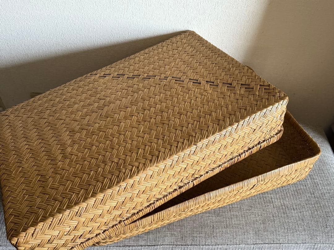 稀少 古道具 鳥越竹細工 竹籠 浅型 行李 鳥越 鈴竹 アンティーク