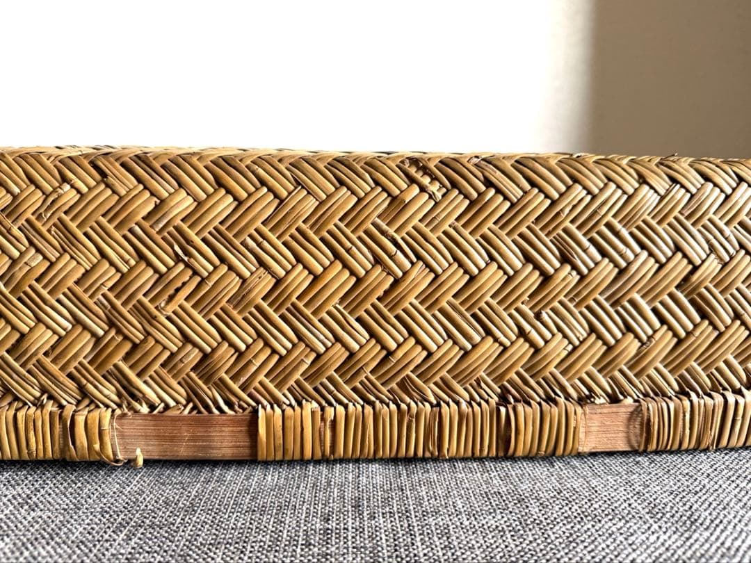 稀少 古道具 鳥越竹細工 竹籠 浅型 行李 鳥越 鈴竹 アンティーク