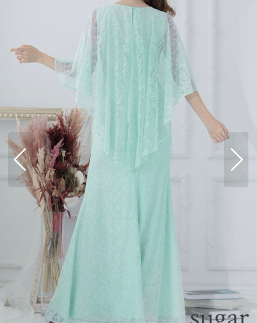 ERUKEI ミント レースロングドレス