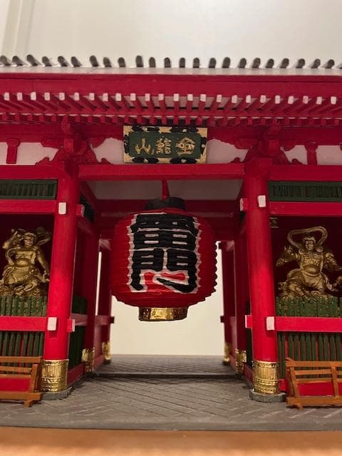 浅草寺 雷門 木製 建築模型 1/50 完成品